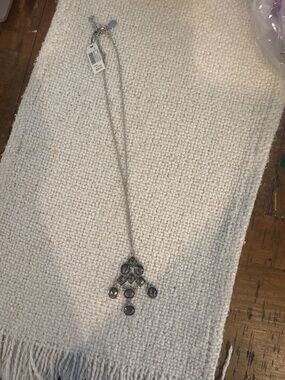 NWT- Grey Jeweled Pendant Necklace
